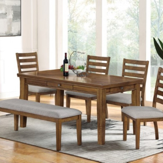 CM3259WN-T-6PC 6PC SETS RAPIDVIEW DINING TABLE + 4 SIDE CHAIRS + BENCH