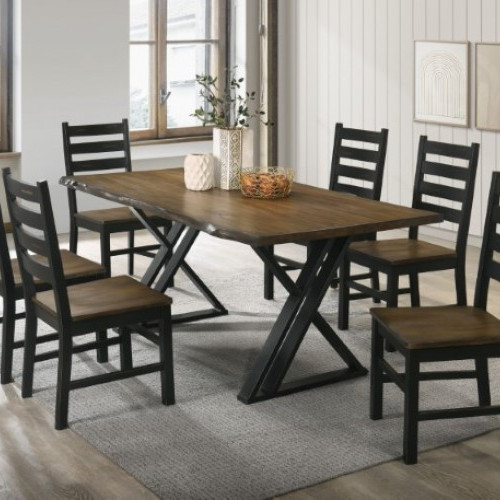 CM3257A-T-7PC 7PC SETS BARBARY DINING TABLE + 6 SIDE CHAIRS