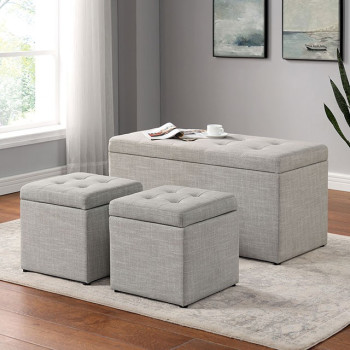 CM-AC394 DARYN STORAGE BENCH W/ OTTOMAN