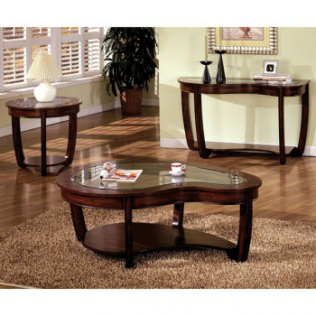 CM4336-3PK 3PC SETS CRYSTAL FALLS Sofa Table + End Table + Coffee Table