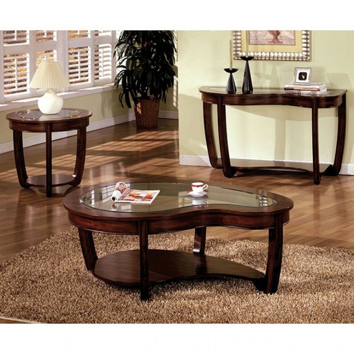 CM4336-3PK 3PC SETS CRYSTAL FALLS Sofa Table + End Table + Coffee Table