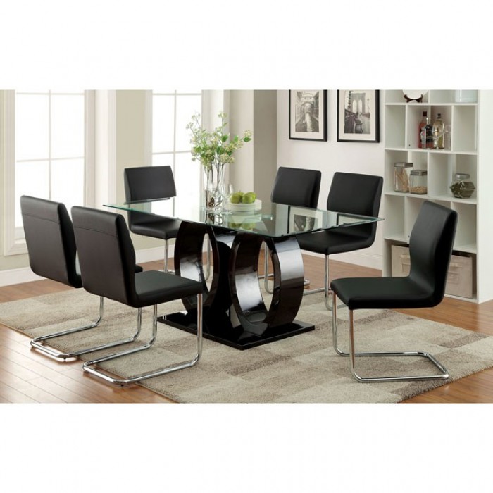 CM3825BK-T-7PC 7PC SETS LODIA DINING TABLE