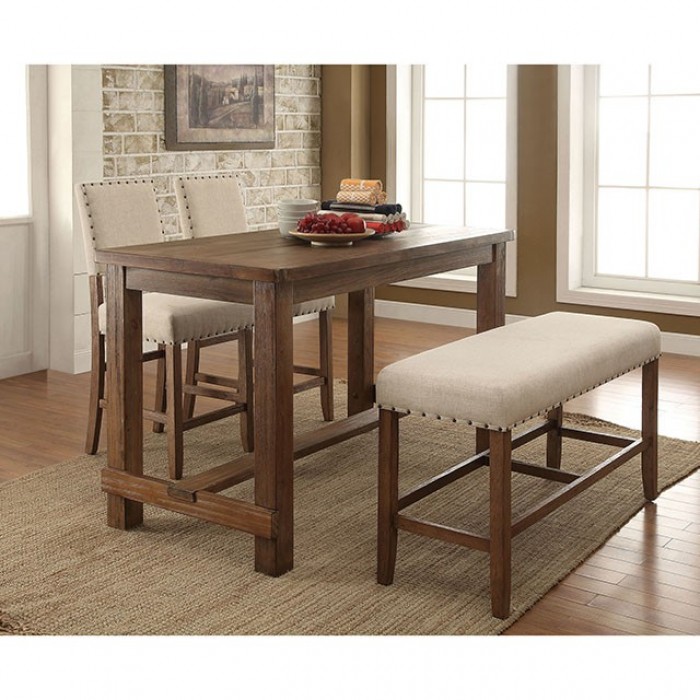 CM3324PT-4PC 4PC SETS SANIA COUNTER HT. TABLE + 2 COUNTER HT. CHAIRS + COUNTER HT. BENCH