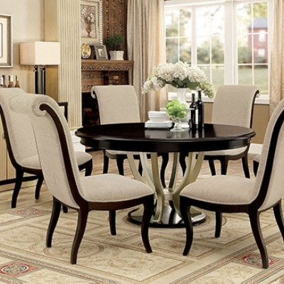 CM3353RT-7PC 7PC SETS ORNETTE ROUND DINING TABLE + 6 Side Chairs