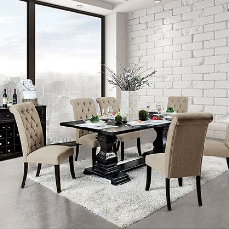CM3840T-7PC 7PC SETS NERISSA DINING TABLE + 6 SIDE CHAIRS