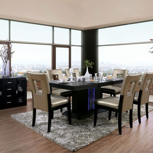 CM3394T-7PC 7PC SETS EVANGELINE DINING TABLE + 6 SIDE CHAIRS