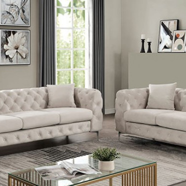 CM6498BG-2PC 2PC SETS SAPPHIRA SOFA + LOVESEAT