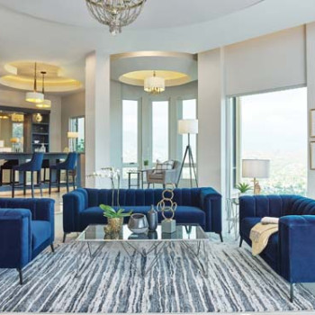 509211-S2 Chalet 2-Piece Tuxedo Arm Living Room Set Blue