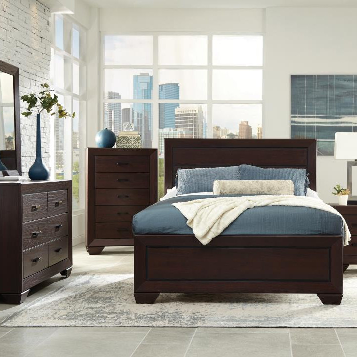 204390KE-S5 5PC SETS Kauffman Eastern King Storage Bed Dark Cocoa