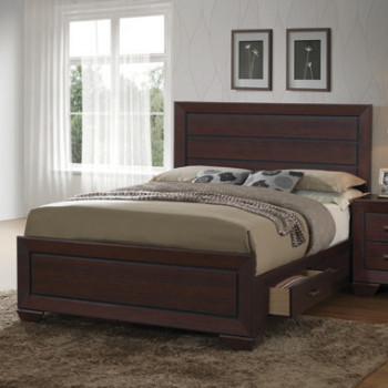 204390Q Kauffman Queen Storage Bed Dark Cocoa