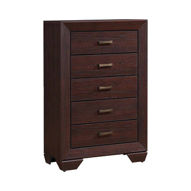 204395 Kauffman 5-Drawer Chest Dark Cocoa
