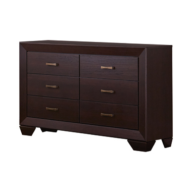 204393 Kauffman 6-Drawer Dresser Dark Cocoa