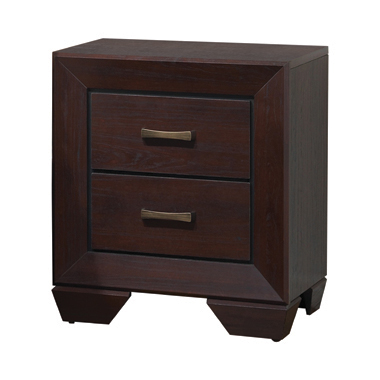 204392 Kauffman 2-Drawer Nightstand Dark Cocoa