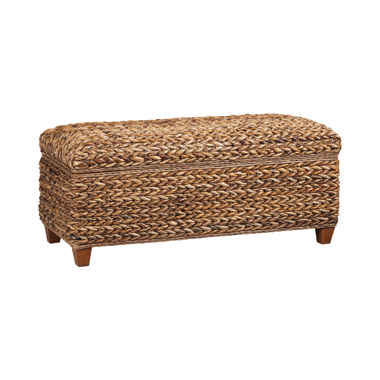 500215 Laughton Hand-Woven Storage Trunk Amber