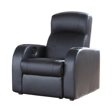 600001 Cyrus Home Theater Upholstered Recliner Black