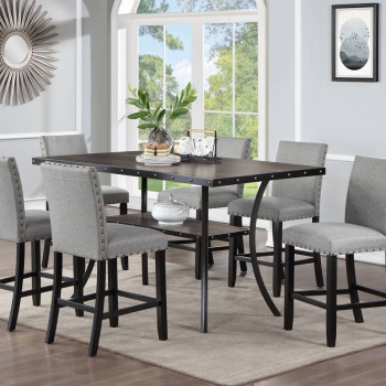 F2519-7PC 7PC SETS  Counter Height Table + 6 Chairs