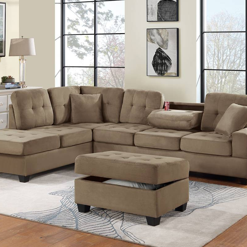 F8436 3-Piece Sectional Set W/ Ottoman