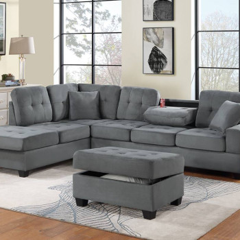 F8435 3-Piece Sectional Set W/ Ottoman