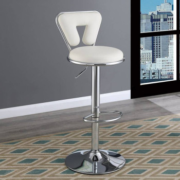 F1642 ADJUSTABLE BARSTOOL/WHITE