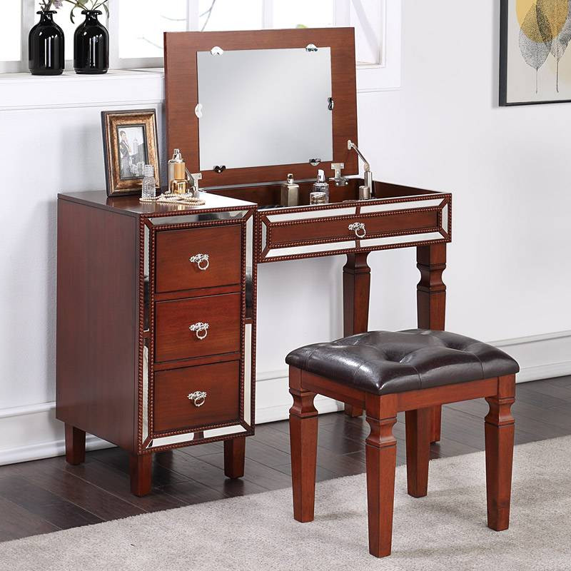 F4202 VANITY SET W/ STOOL /CHERRY