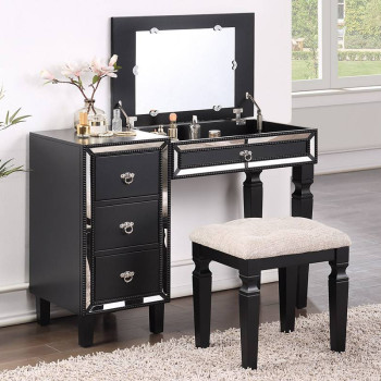 F4201 VANITY SET W/ STOOL /BLACK
