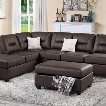 F8858 3-PC SECTIONAL SET Espresso PU