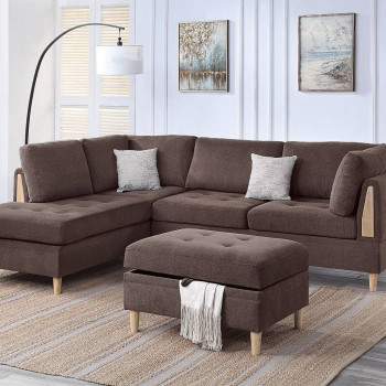 F8854 3-PC SECTIONAL SET CHOCOLATE