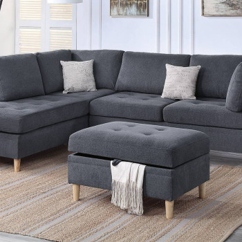 F8852 3-PC SECTIONAL SET CHARCOAL