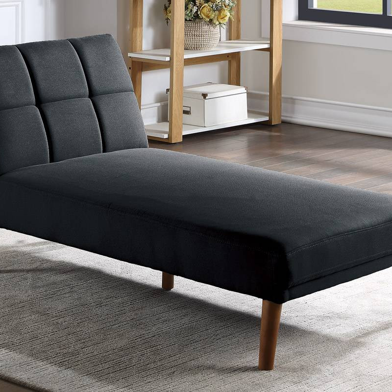 F8520 ADJUSTABLE CHAISE/ BLACK POLYFIBER