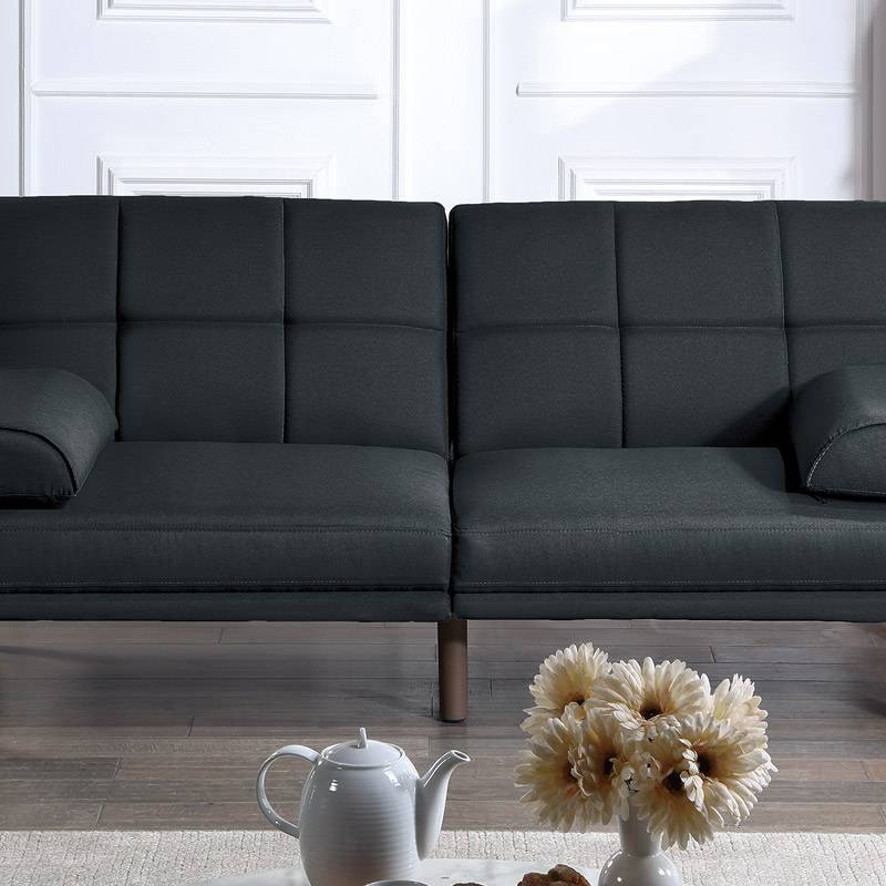 F8519 ADJUSTABLE SOFA/ BLACK POLYFIBER