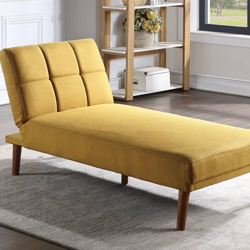F8524 ADJUSTABLE CHAISE/ MUSTARD POLYFIBER