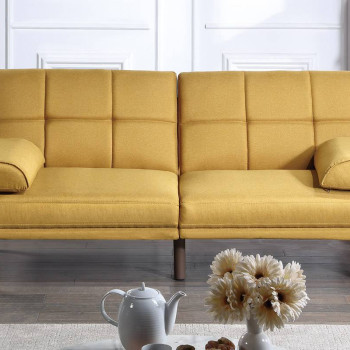 F8523 ADJUSTABLE SOFA/ MUSTARD POLYFIBER