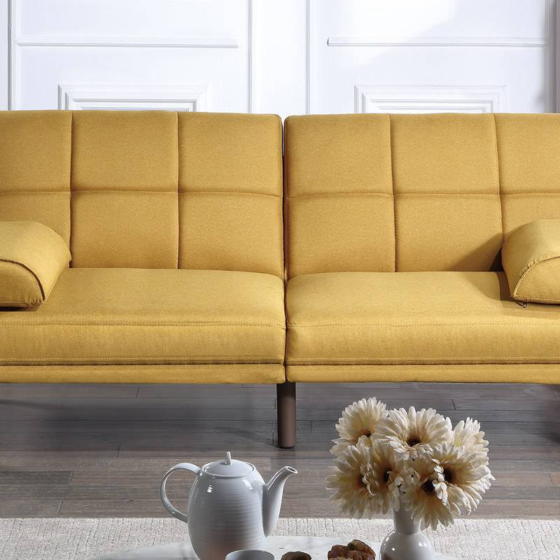 F8523 ADJUSTABLE SOFA/ MUSTARD POLYFIBER