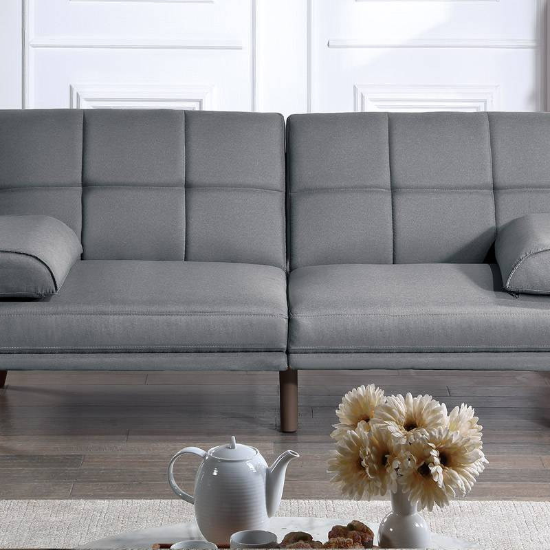 F8521 ADJUSTABLE SOFA/ BLUE GREY POLYFIBER