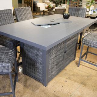 P520-665 Palazzo RECT Bar Table w/Fire Pit