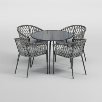 P372-615-601(4) 5PC SETS Round Dining Table + 4 Chair
