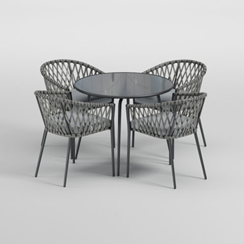 P372-615-601(4) 5PC SETS Round Dining Table + 4 Chair