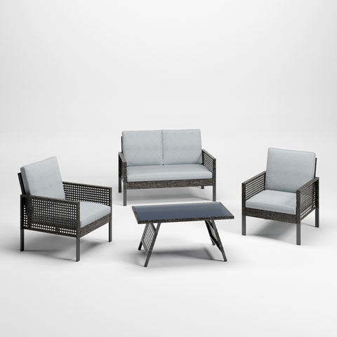 P338-080 Love/Chairs/Table Set