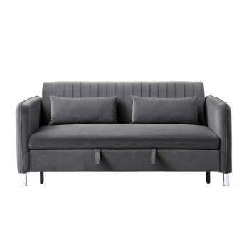 9406BRG-3CL Convertible Studio Sofa with Pull-out Bed