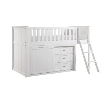 B2053LLW-1*BCDR Low Loft Bunk with Bookcase and Dresser