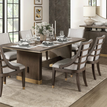 5933-96*7A 7PC SETS Dining Table + 6 Arm Chairs