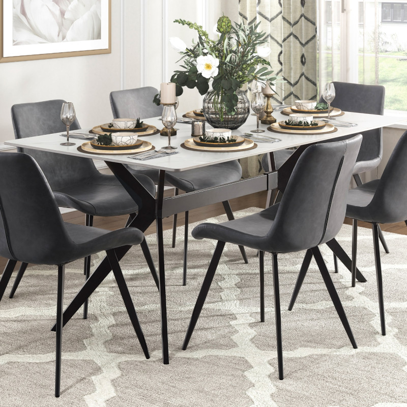 5916-63*7 7PC SETS Dining Table + 6 Chairs