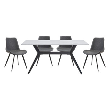 5916-63*5 5PC SETS Dining Table + 4 Chairs