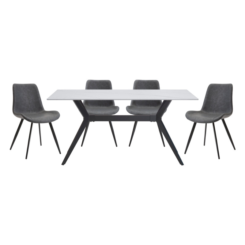 5916-63*5 5PC SETS Dining Table + 4 Chairs