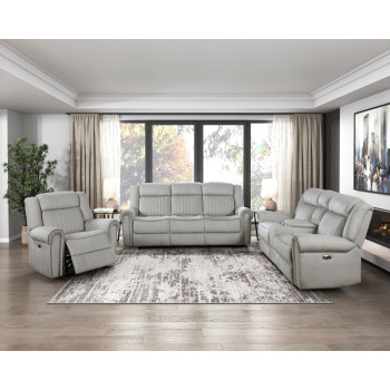 9204MT*3PW 3PC SETS Power Double Reclining Sofa + Love Seat + Chair