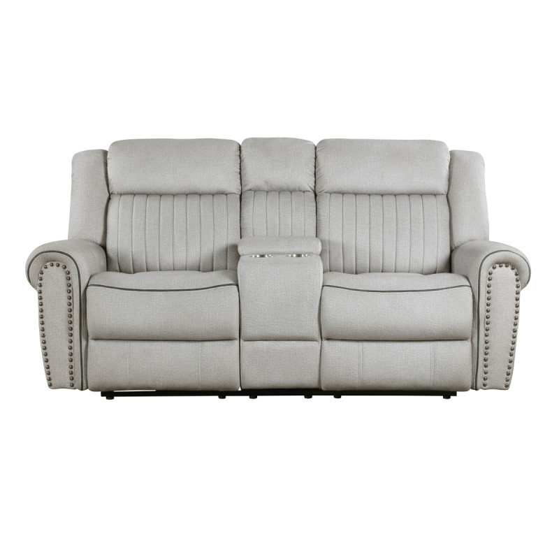 9204MT-2PW Power Double Reclining Love Seat with Center Console