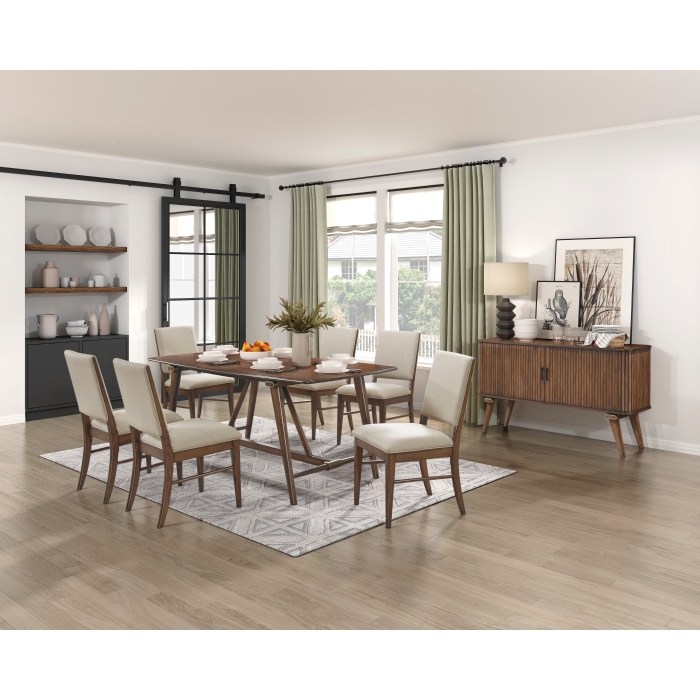 5901-71*7 7PC SETS Dining Table + 6 Side Chairs