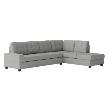 9507GRY*SC 2-Piece Reversible Sectional with Drop-Down Cup Holders