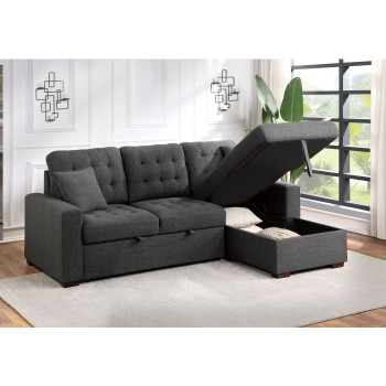 9916DG*SC 2-Piece Sectional with Pull-out Bed and Right Chaise with Hidden Storage