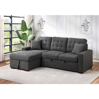 9916DG*2LCRL 2-Piece Sectional with Pull-out Bed and Left Chaise with Hidden Storage